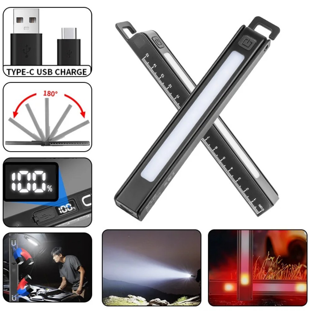 Outdoor Camping Lampe - Magnetic Folding Flashlight Rechargeable 180° Rotable