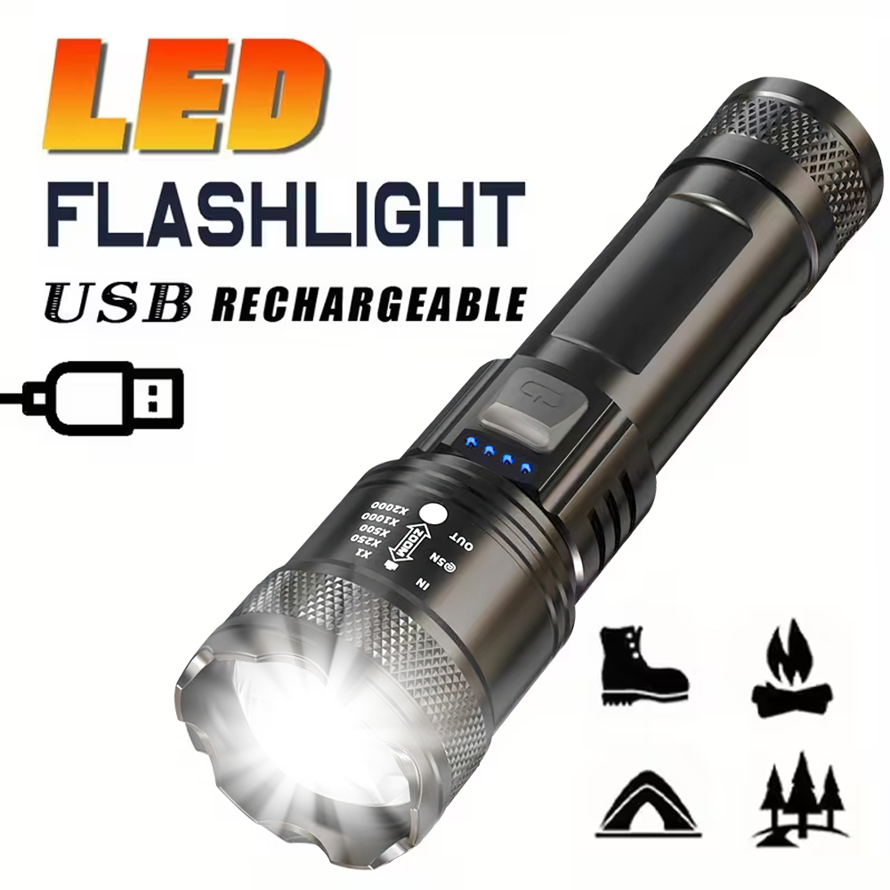 Camping Lantern - Super Bright LED Flashlight USB Rechargeable