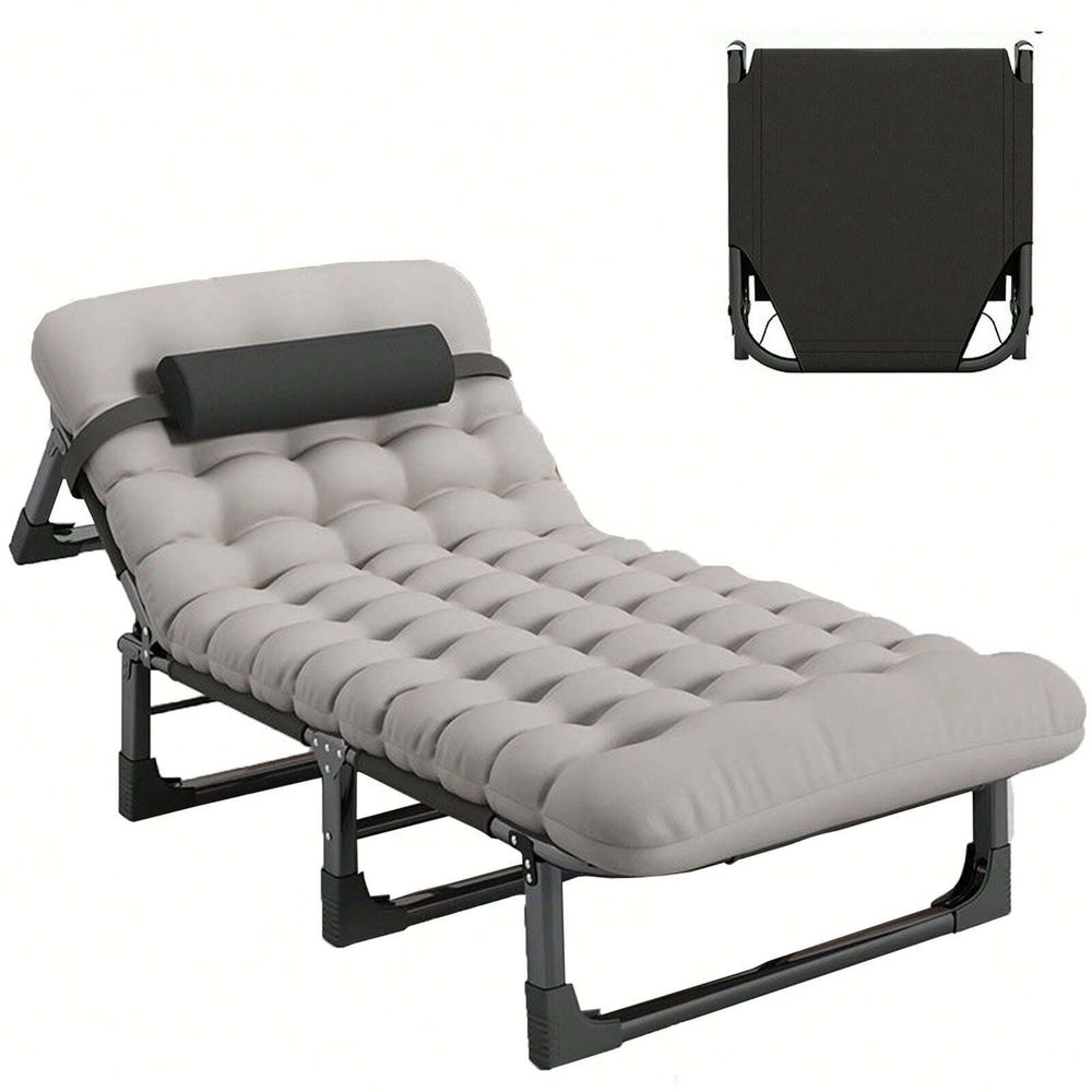 Outdoor Camping Recliner - Cot, 4 Positions Adjustable Reclining Folding