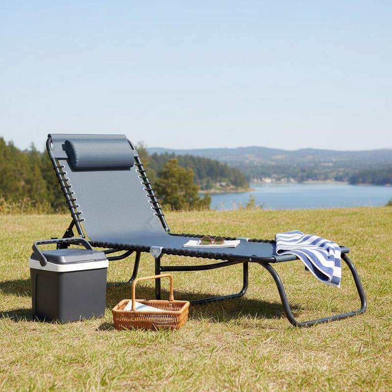 Outdoor Camping Recliner - Foldable Sun Lounger, Outdoor 4 Level