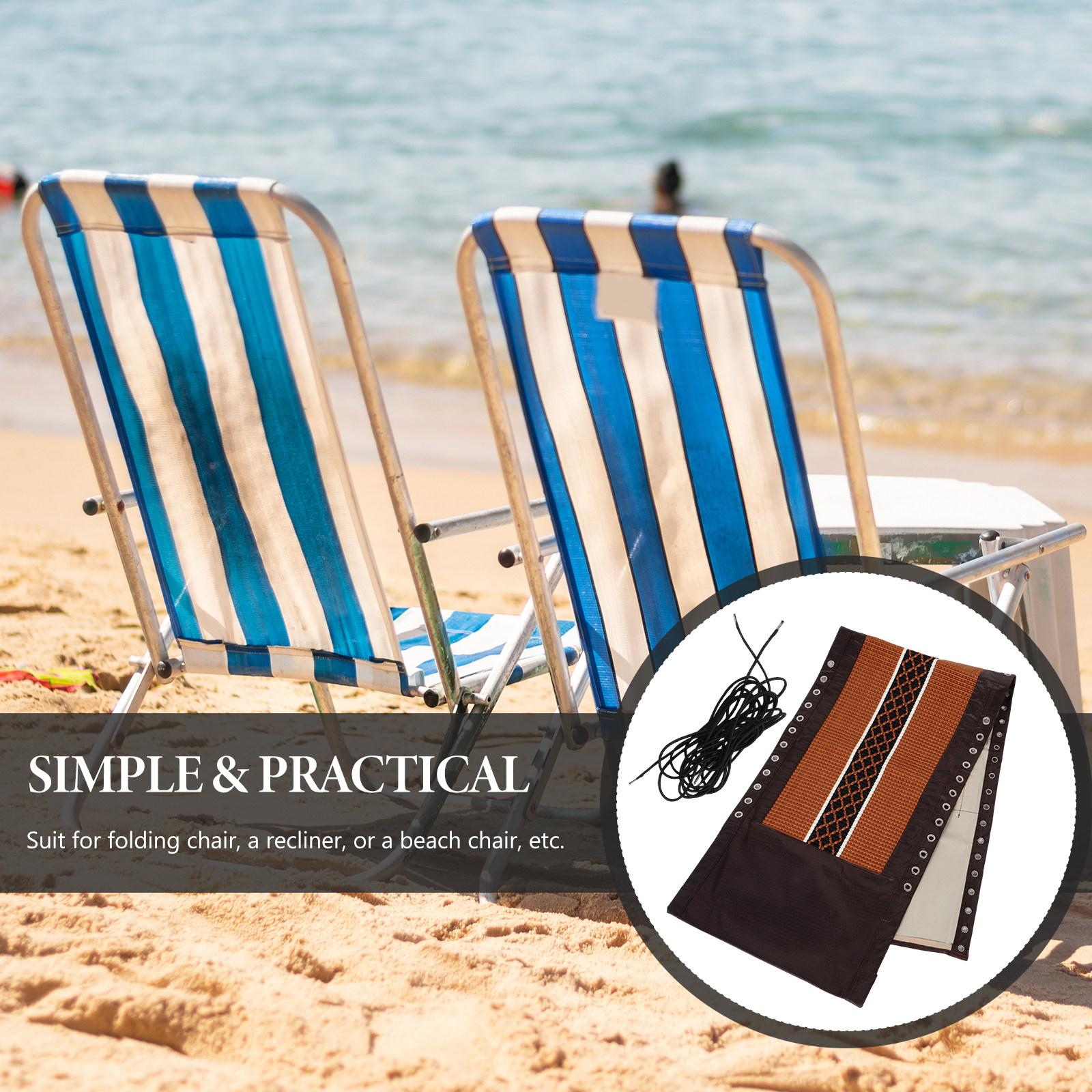 Outdoor Camping Recliner - 1Set Portable Chair Replacement Fabric Sturdy