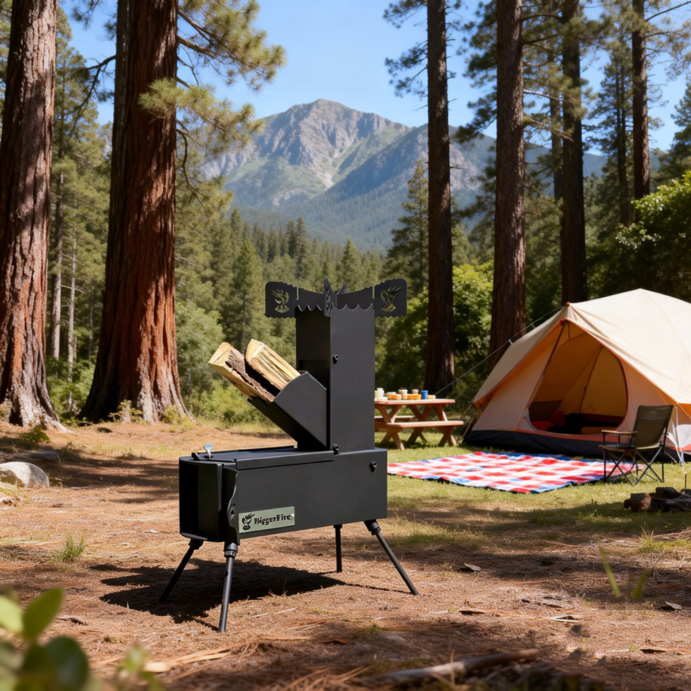 Outdoor Camping Wood Stove - Collapsible Rocket Stove with FREE Carrying