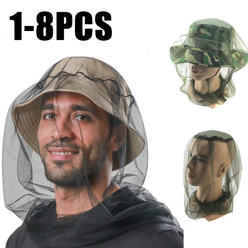 Outdoor Camping Mosquito Net - Mesh Head Net Fishing Hat Anti