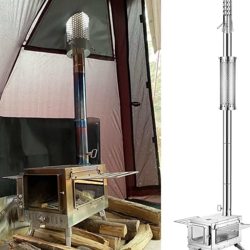 Camping Stove Pipe Stainless S - مراجعة Outdoor Camping Wood Stove وسعره