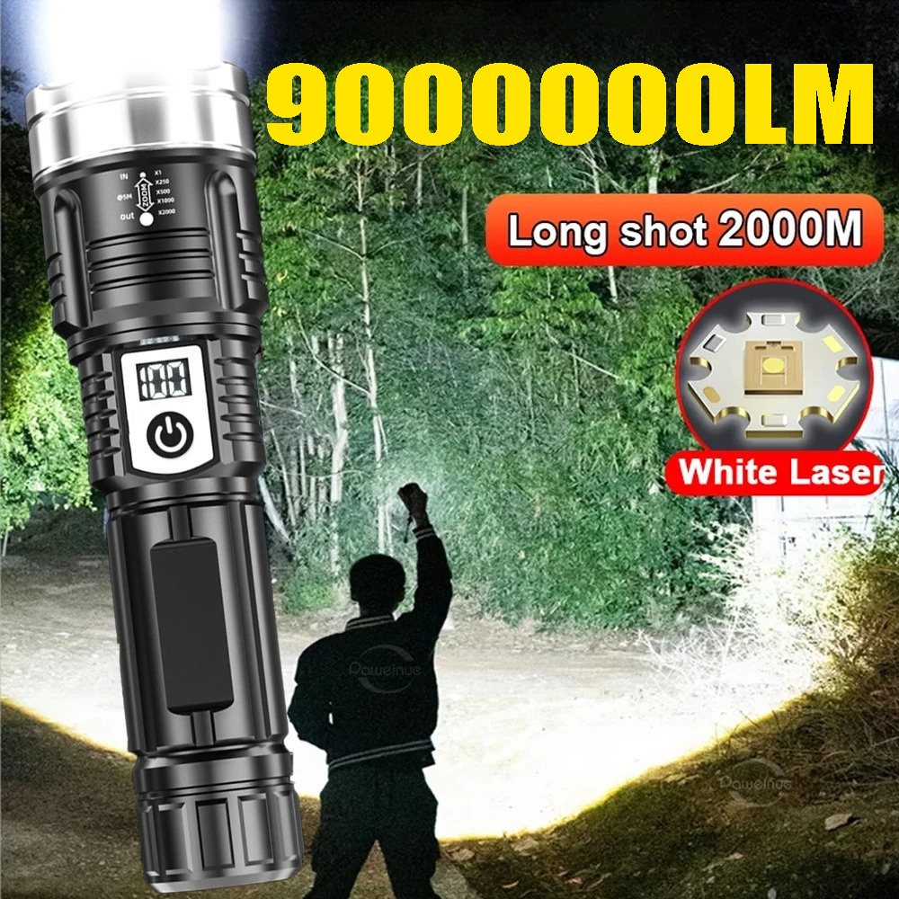 High Power 200000LM LED Flashl - مراجعة Outdoor Camping Lampe وسعره