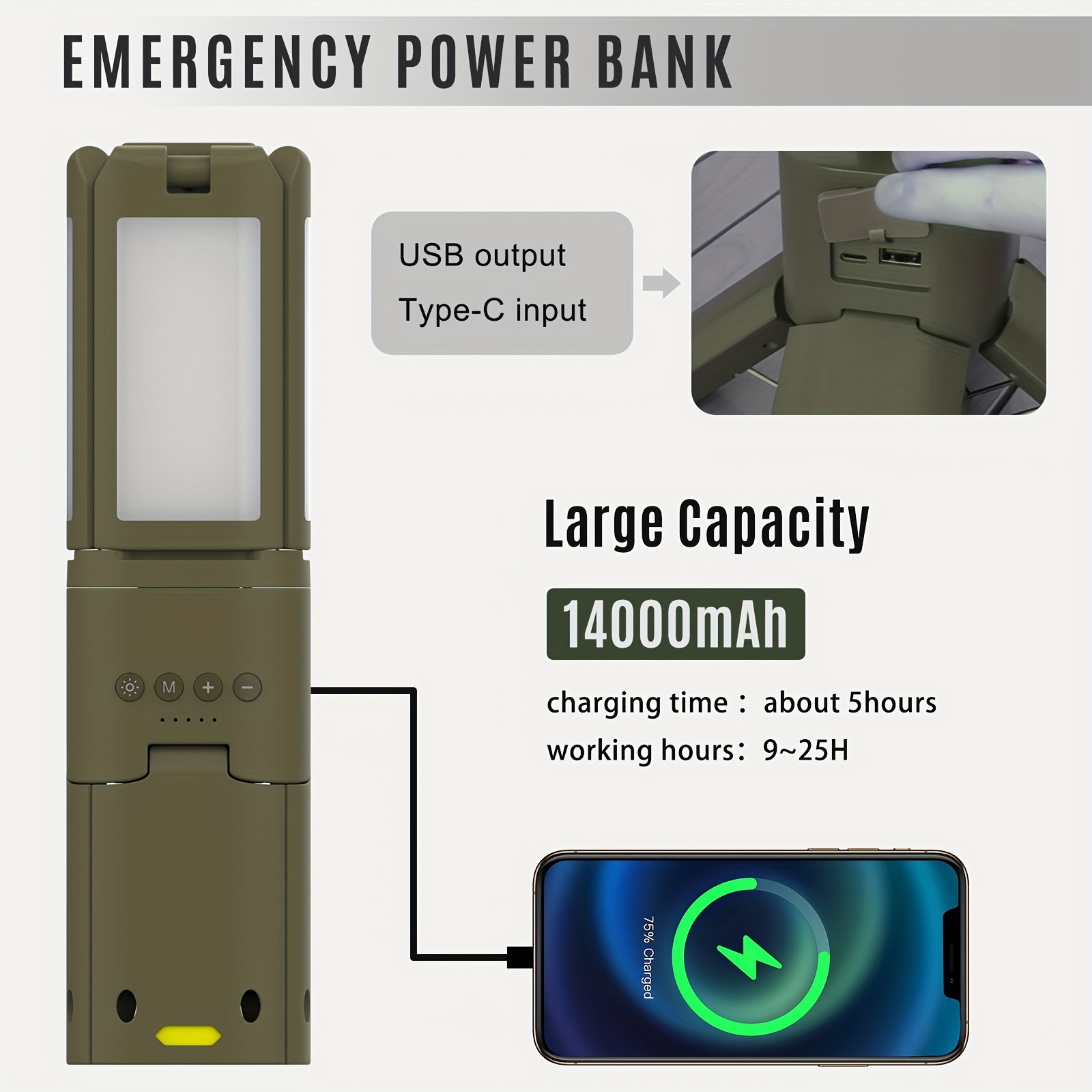Camping Lantern, 14000mAh Rech - مراجعة Outdoor Camping Lampe وسعره
