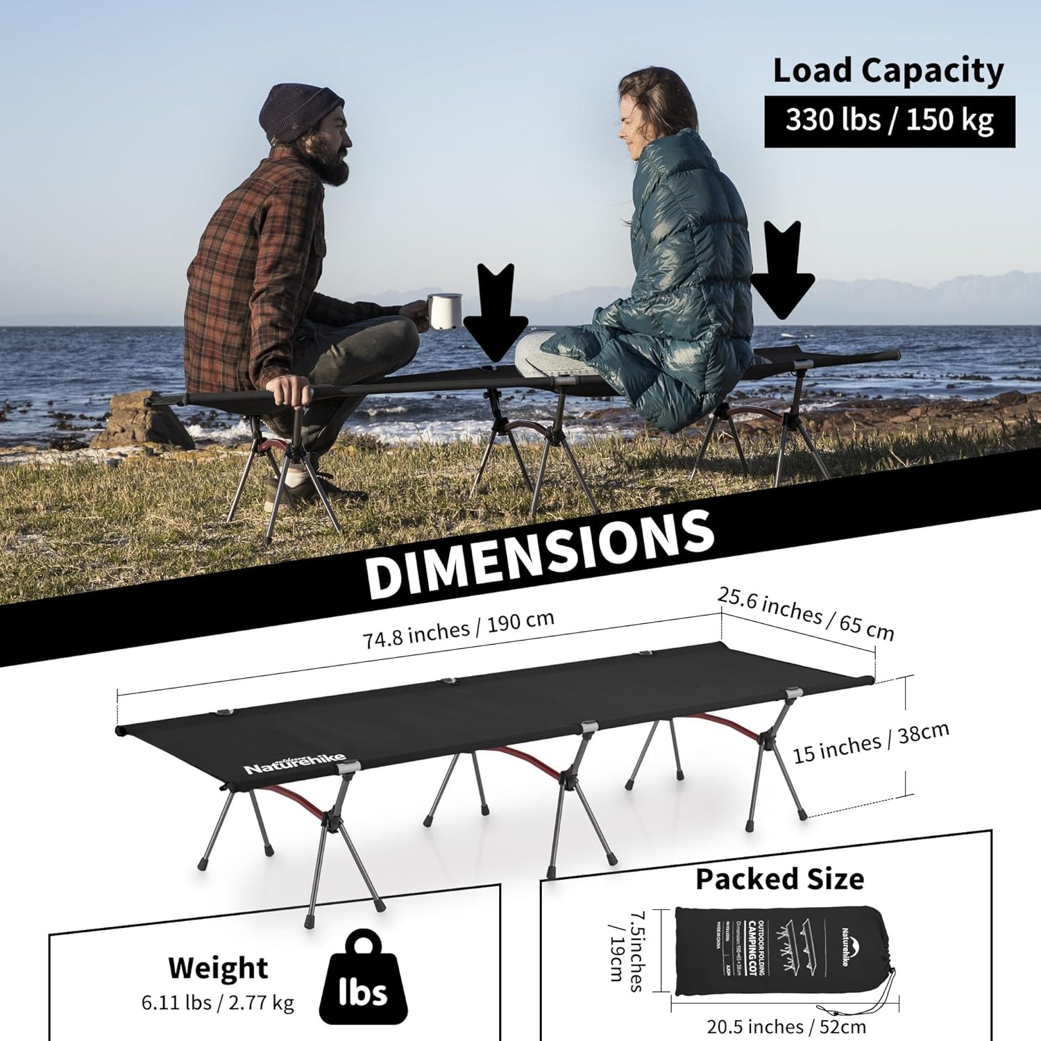 Naturehike Folding Camping Cot - مراجعة Outdoor Camping Gazebo وسعره