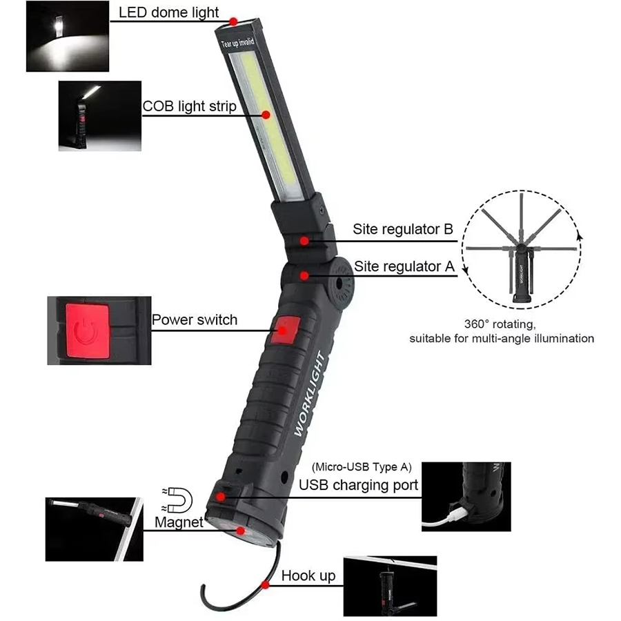 Portable LED Flashlight with M - مراجعة Outdoor Camping Lampe وسعره