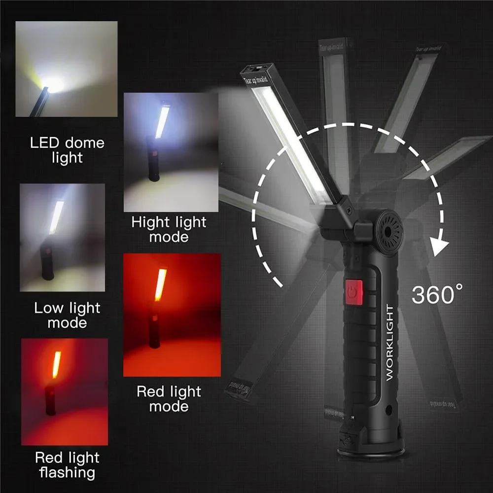 Portable COB LED Flashlight US - مراجعة Outdoor Camping Lampe وسعره