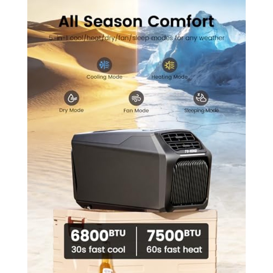 Portable Camping AC Heater: Du - مراجعة Outdoor Camping Van Tent وسعره