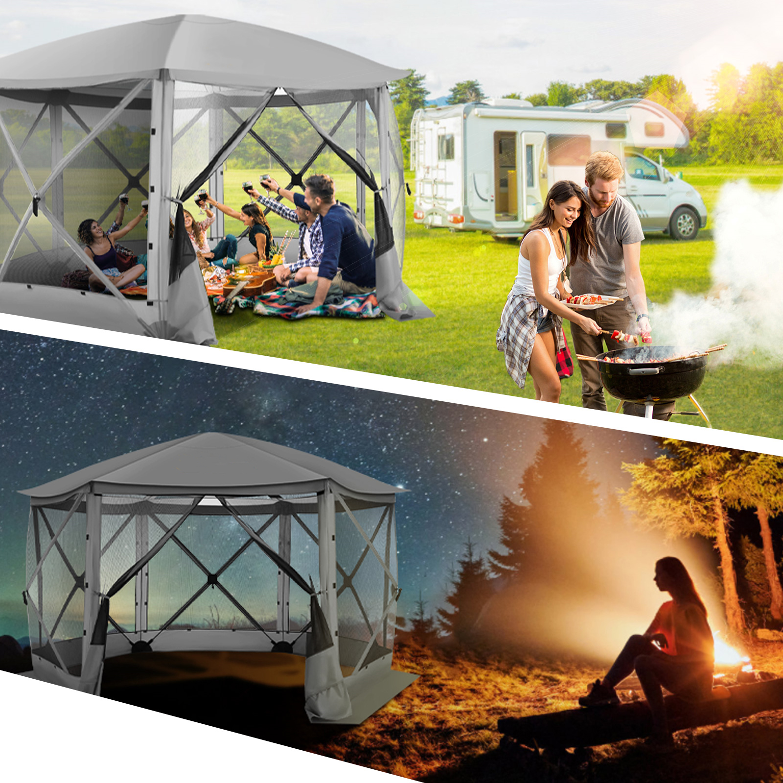 Pop up Gazebo Screen Tent Scre - مراجعة Outdoor Camping Gazebo وسعره
