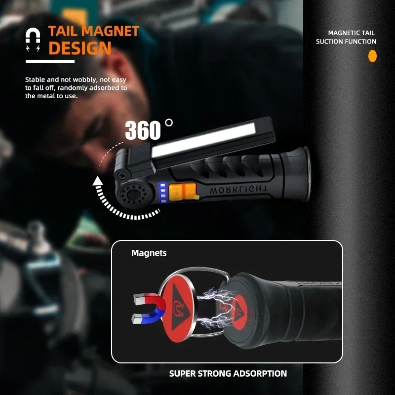 Portable COB LED Flashlight US - مراجعة Outdoor Camping Lampe وسعره