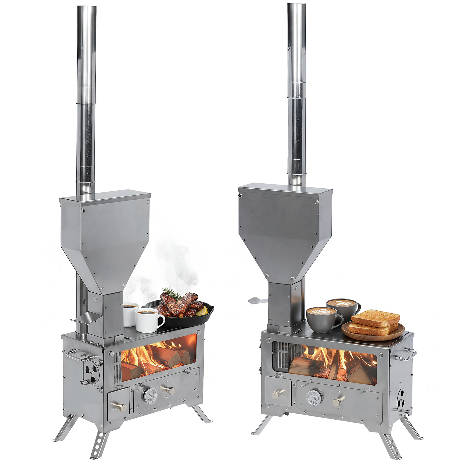 Portable Wood-Burning Camp Sto - مراجعة Outdoor Camping Wood Stove وسعره