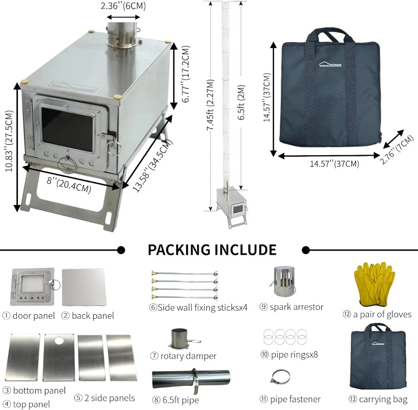 【Popular】DANCHEL S1 Foldable T - مراجعة Outdoor Camping Wood Stove وسعره