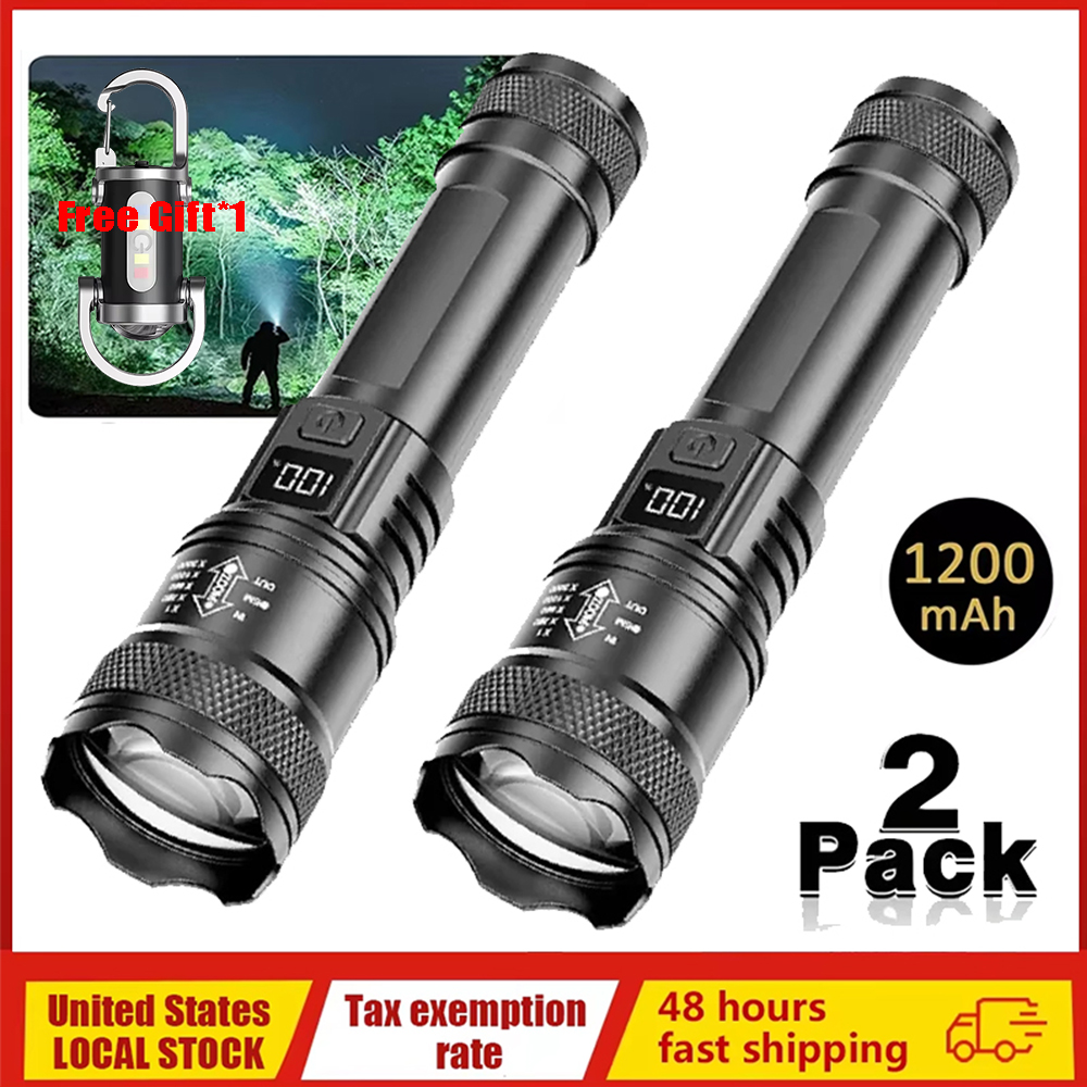 100000LM Ultra-bright Flashlig - مراجعة Outdoor Camping Lampe وسعره