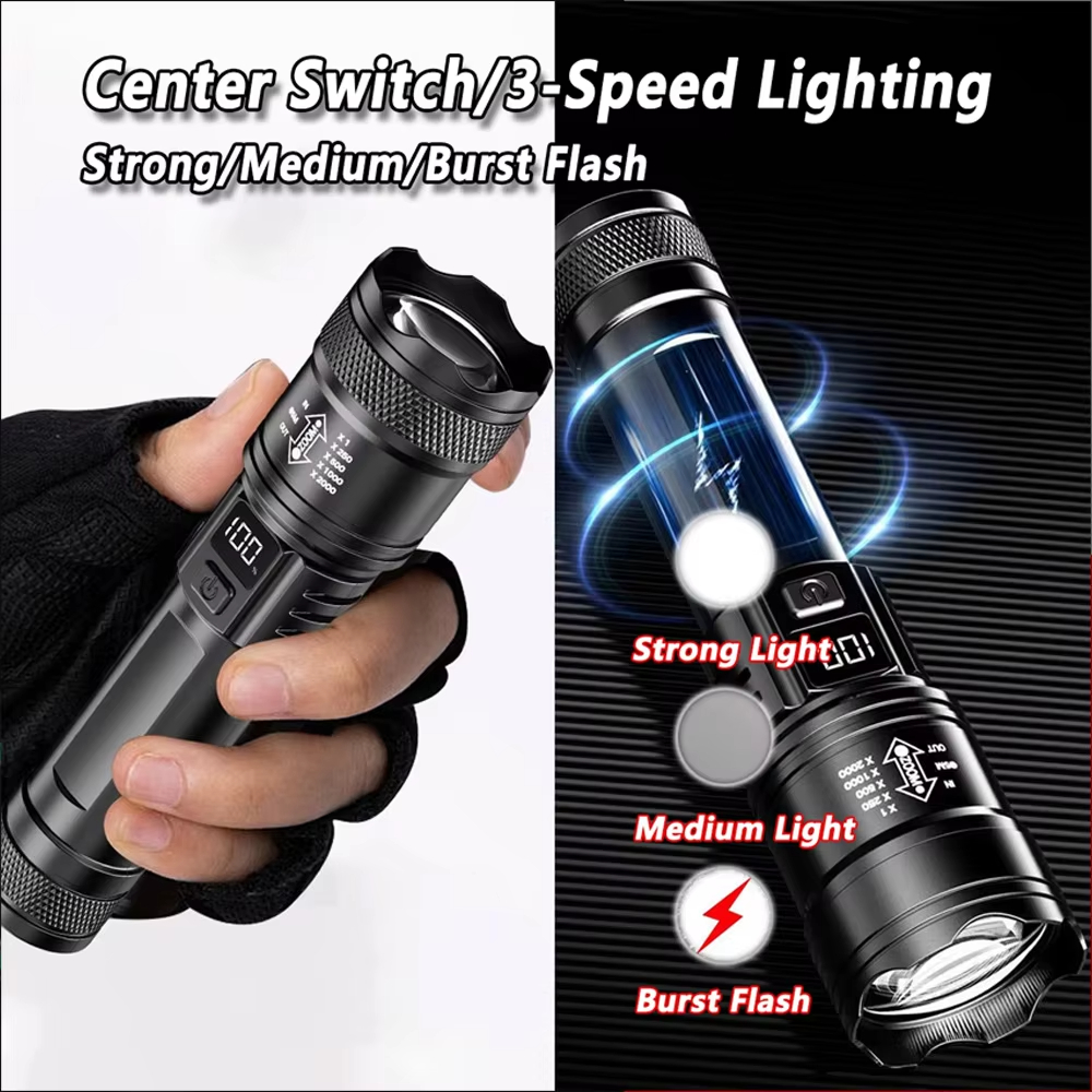 100000LM Ultra-bright Flashlig - مراجعة Outdoor Camping Lampe وسعره