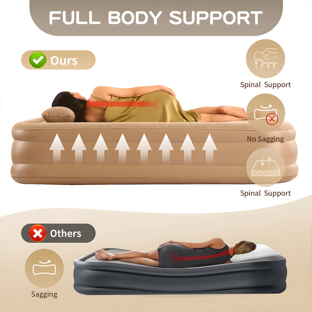 Queen Air Mattress with Built  - مراجعة Outdoor Camping Mattress وسعره