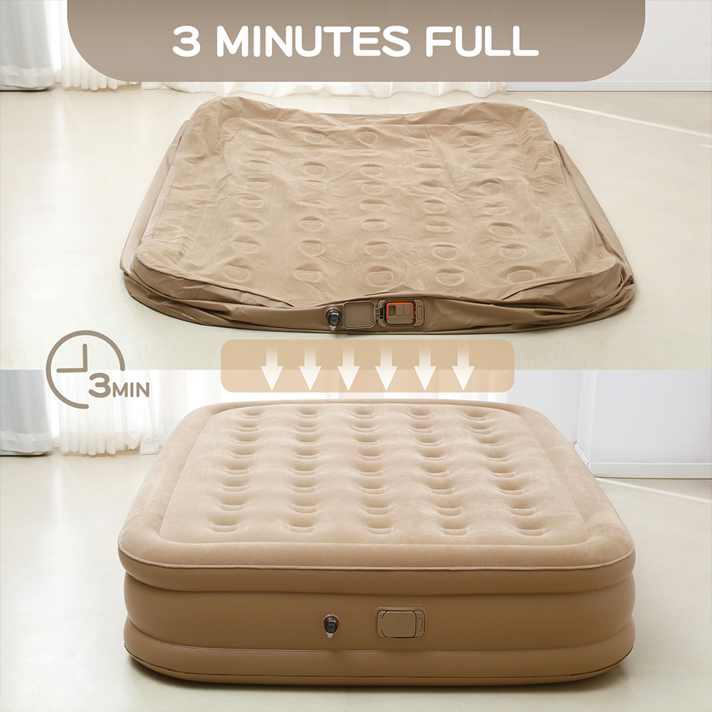 Queen Air Mattress with Built  - مراجعة Outdoor Camping Mattress وسعره