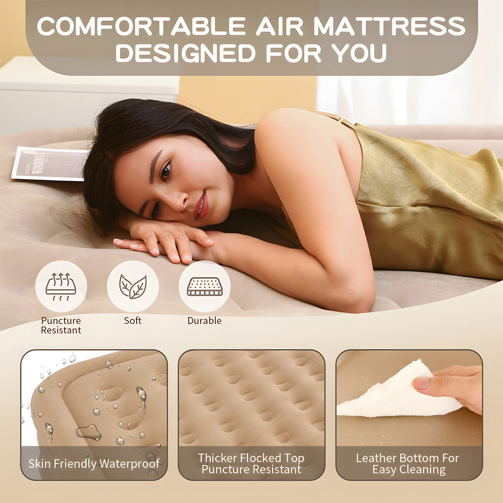 Queen Air Mattress with Built  - مراجعة Outdoor Camping Mattress وسعره