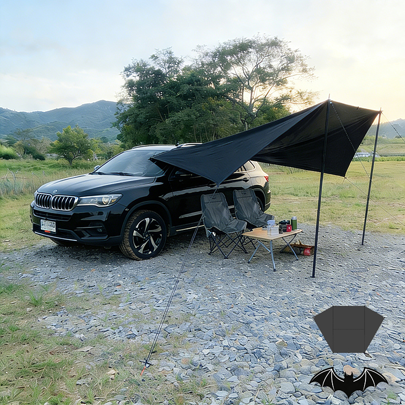 Bat Shape Car Side Awning Blac - مراجعة Outdoor Camping Van Tent وسعره