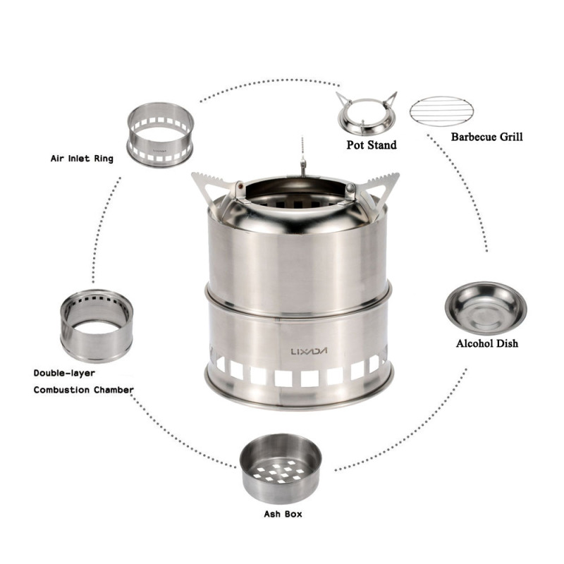 Lixada Stainless Steel Wood St - مراجعة Outdoor Camping Wood Stove وسعره