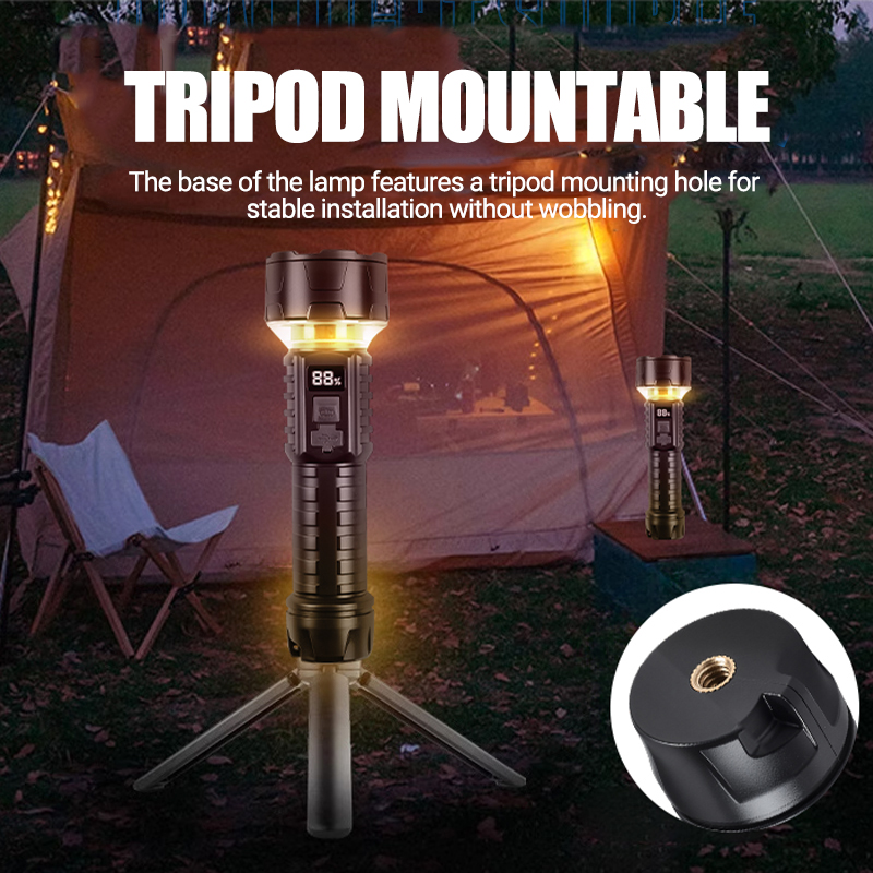 COB LED Flashlight Rechargeabl - مراجعة Outdoor Camping Lampe وسعره