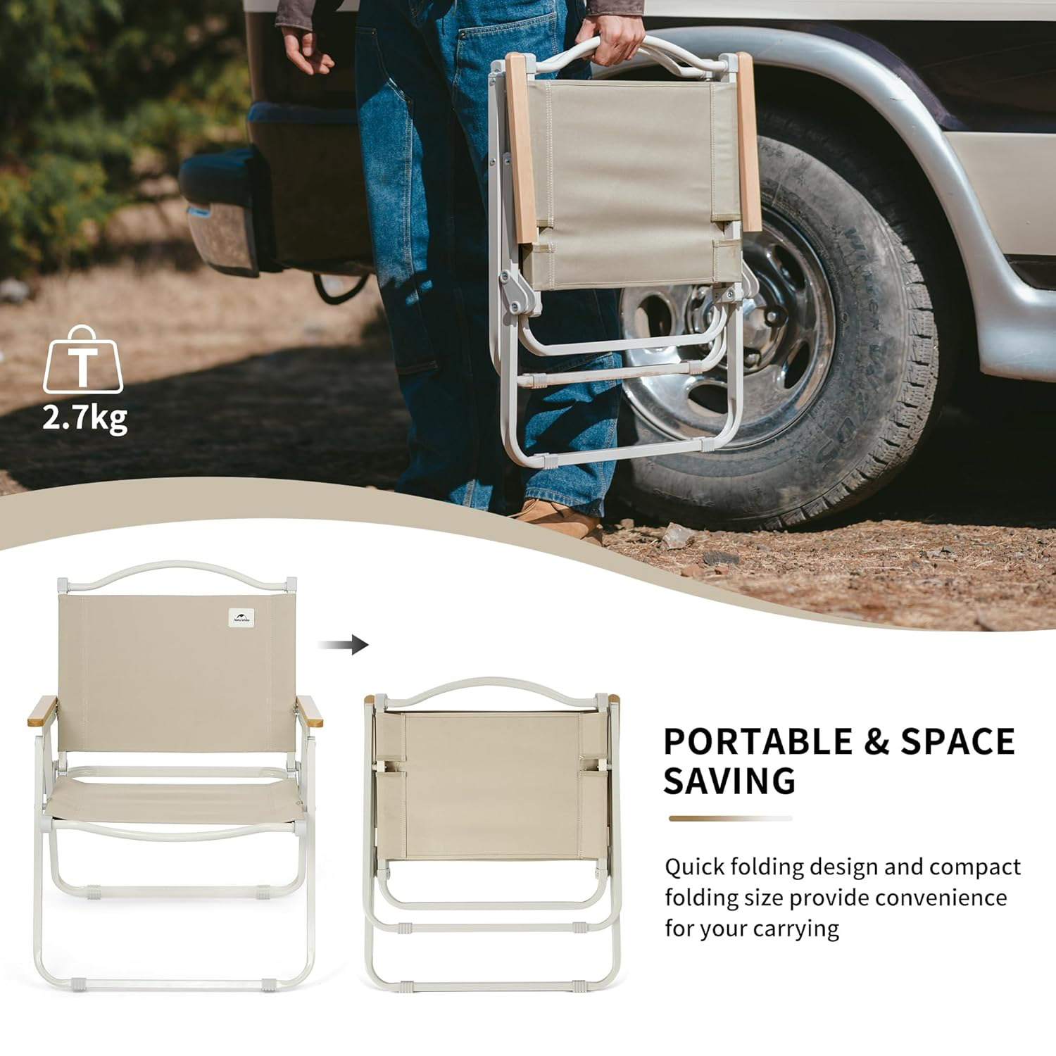 Naturehike Portable Camping Ch - مراجعة Outdoor Camping Folding Chair وسعره
