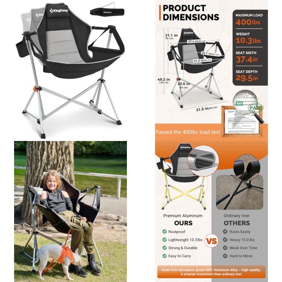 Hammock Camping Chair, Swingin - مراجعة Camping Hammock وسعره