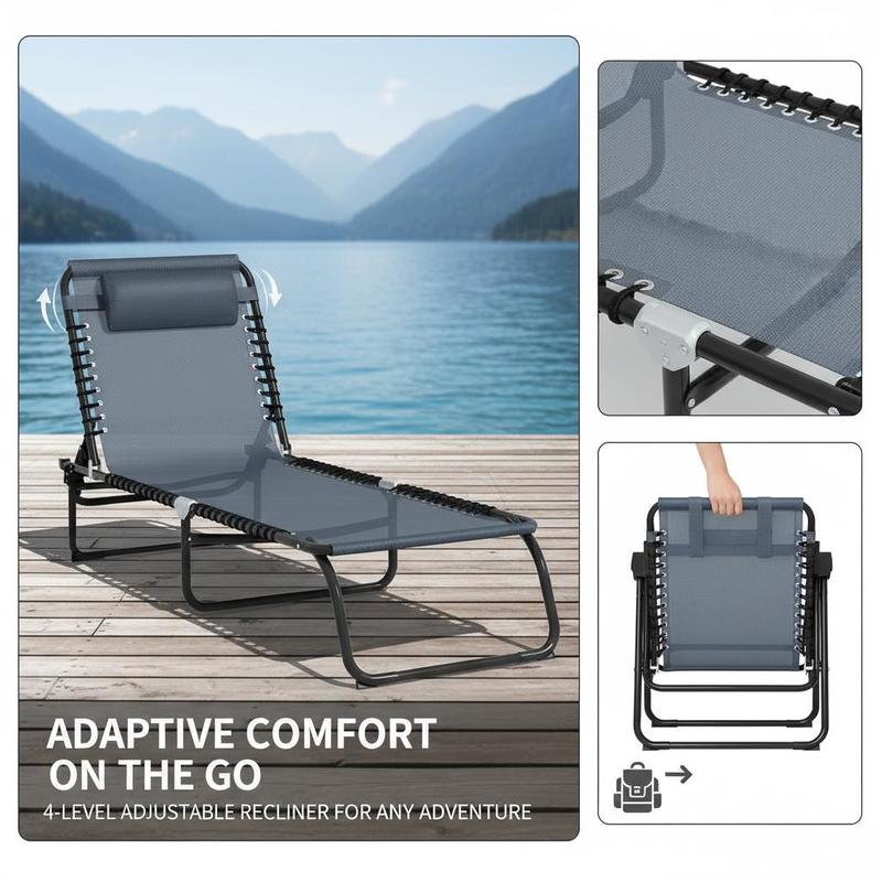 Foldable Sun Lounger, Outdoor  - مراجعة Outdoor Camping Recliner وسعره