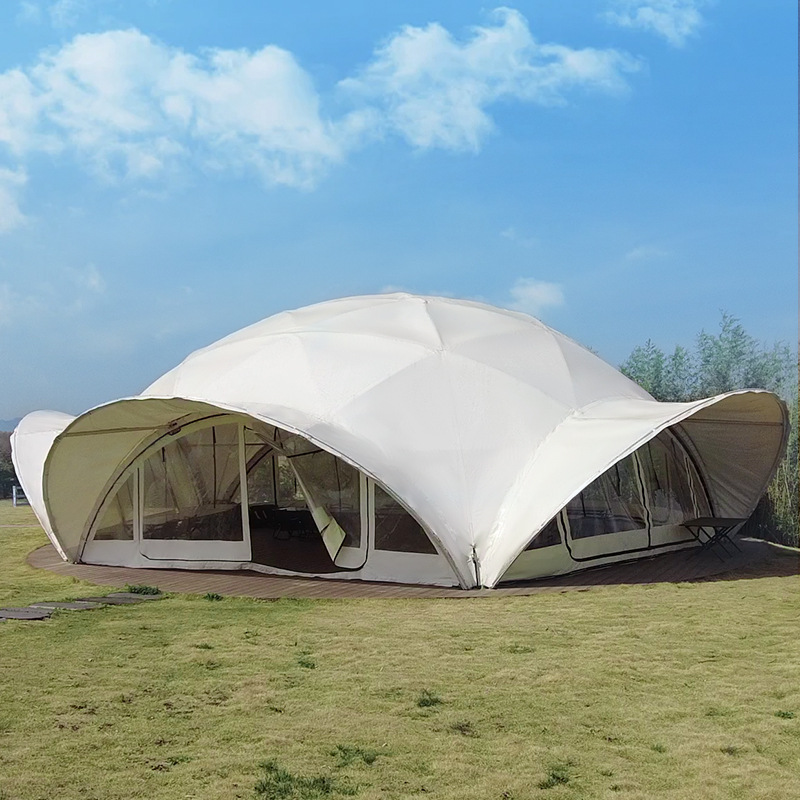 Outdoor tent large cloud canop - مراجعة Outdoor Camping Exhibition وسعره