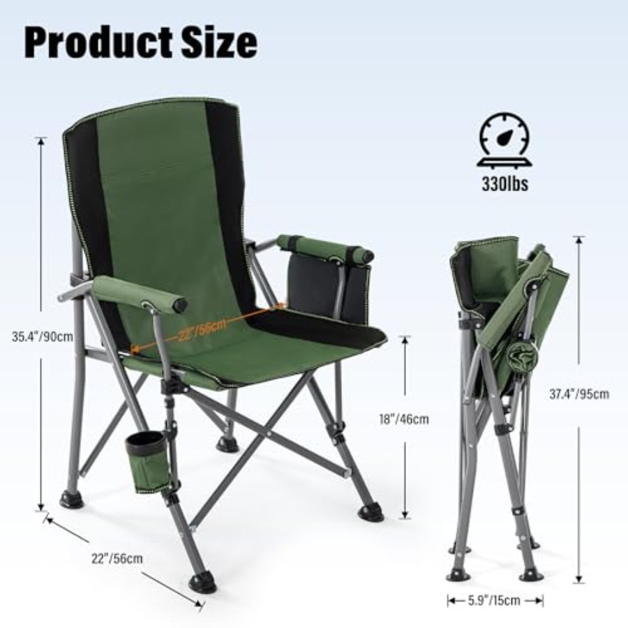 Camping Chair for Adults, Heav - مراجعة Outdoor Camping Folding Chair وسعره
