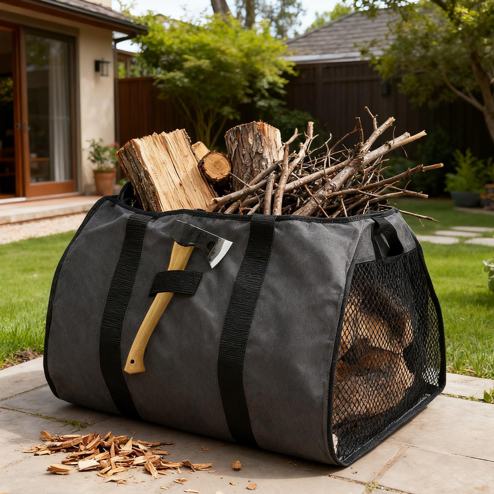 Firewood Carrier Large Portabl - مراجعة Outdoor Camping Wood Stove وسعره