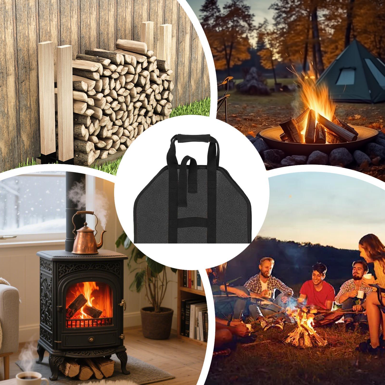 Firewood Carrier Large Portabl - مراجعة Outdoor Camping Wood Stove وسعره