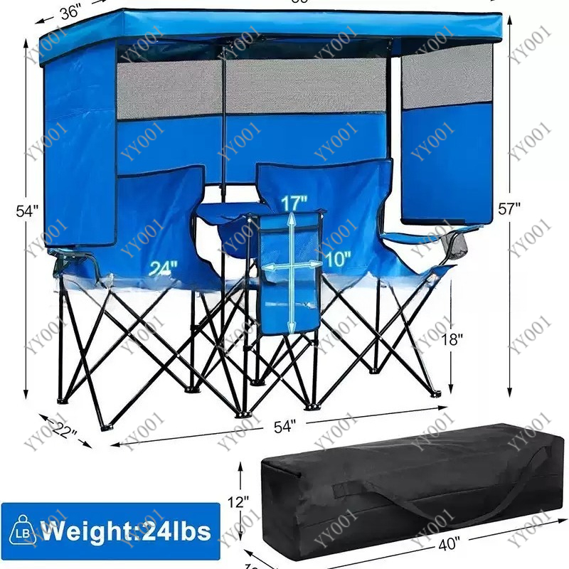 Portable Double Folding Campin - مراجعة Outdoor Camping Folding Chair وسعره