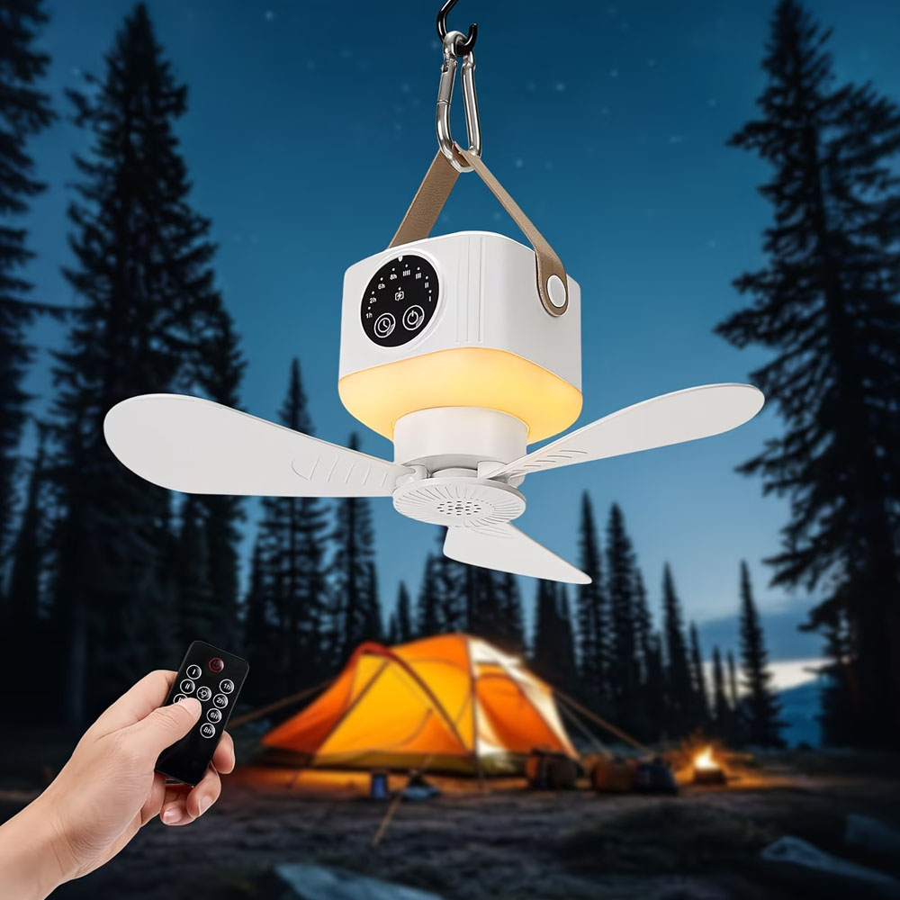 Portable Ceiling Fan with Ligh - مراجعة Outdoor Camping Gazebo وسعره