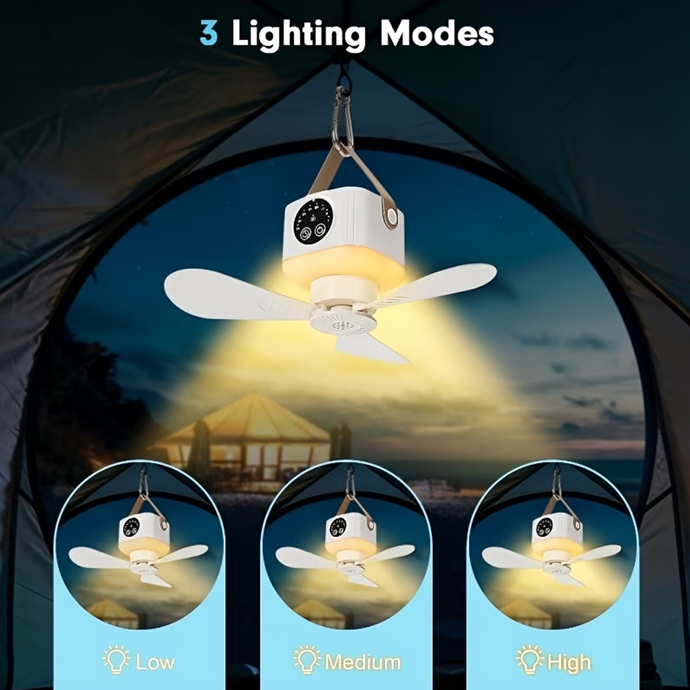 Portable Ceiling Fan with Ligh - مراجعة Outdoor Camping Gazebo وسعره