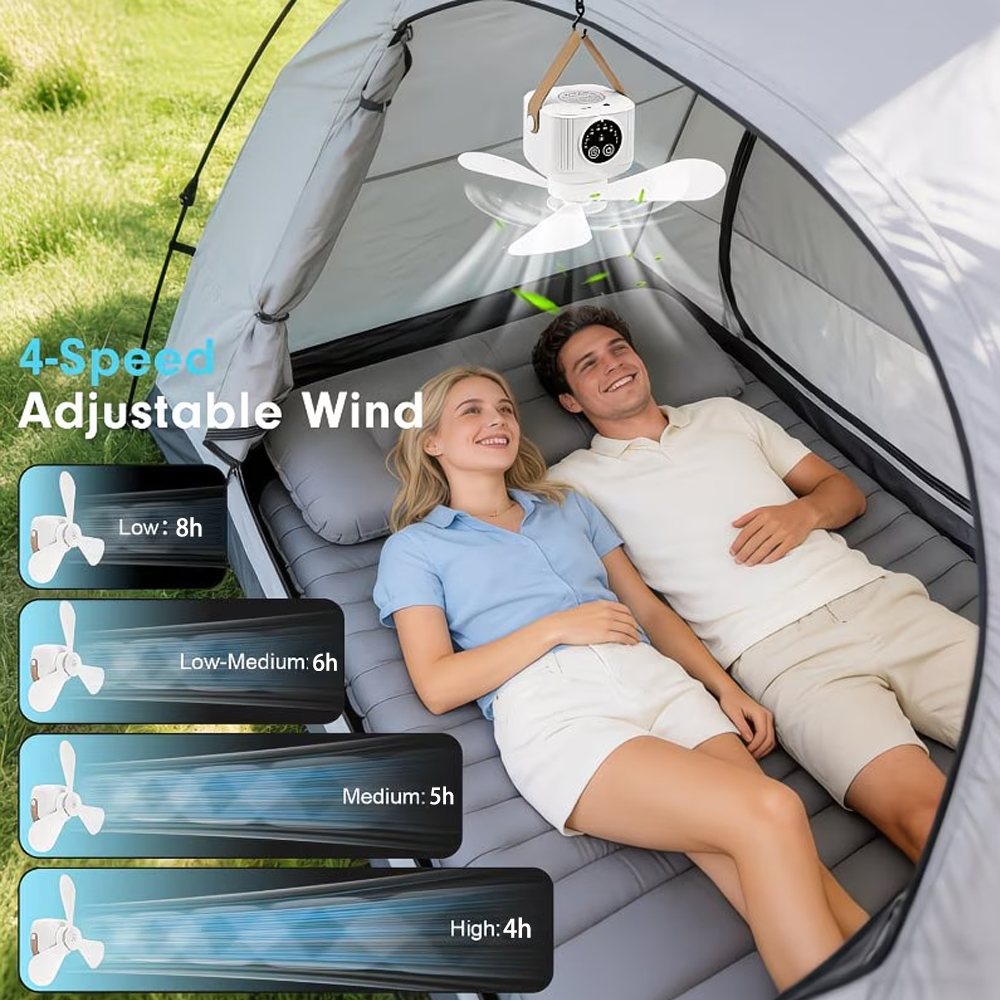 Portable Ceiling Fan with Ligh - مراجعة Outdoor Camping Gazebo وسعره