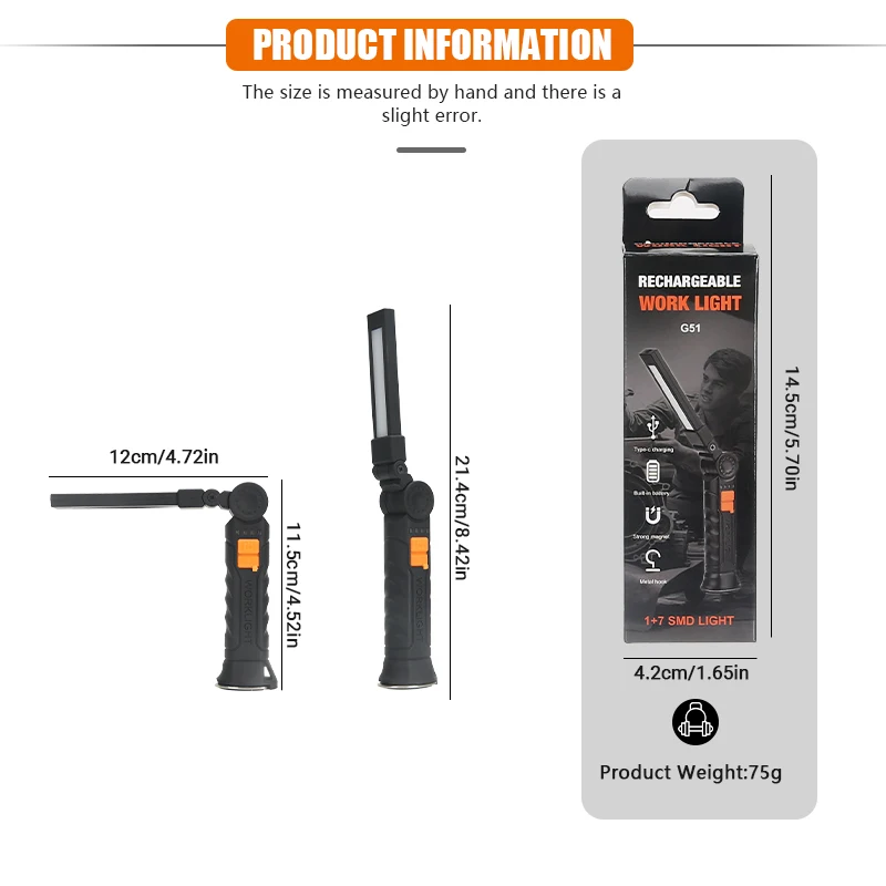Portable COB LED Flashlight Re - مراجعة Outdoor Camping Lampe وسعره