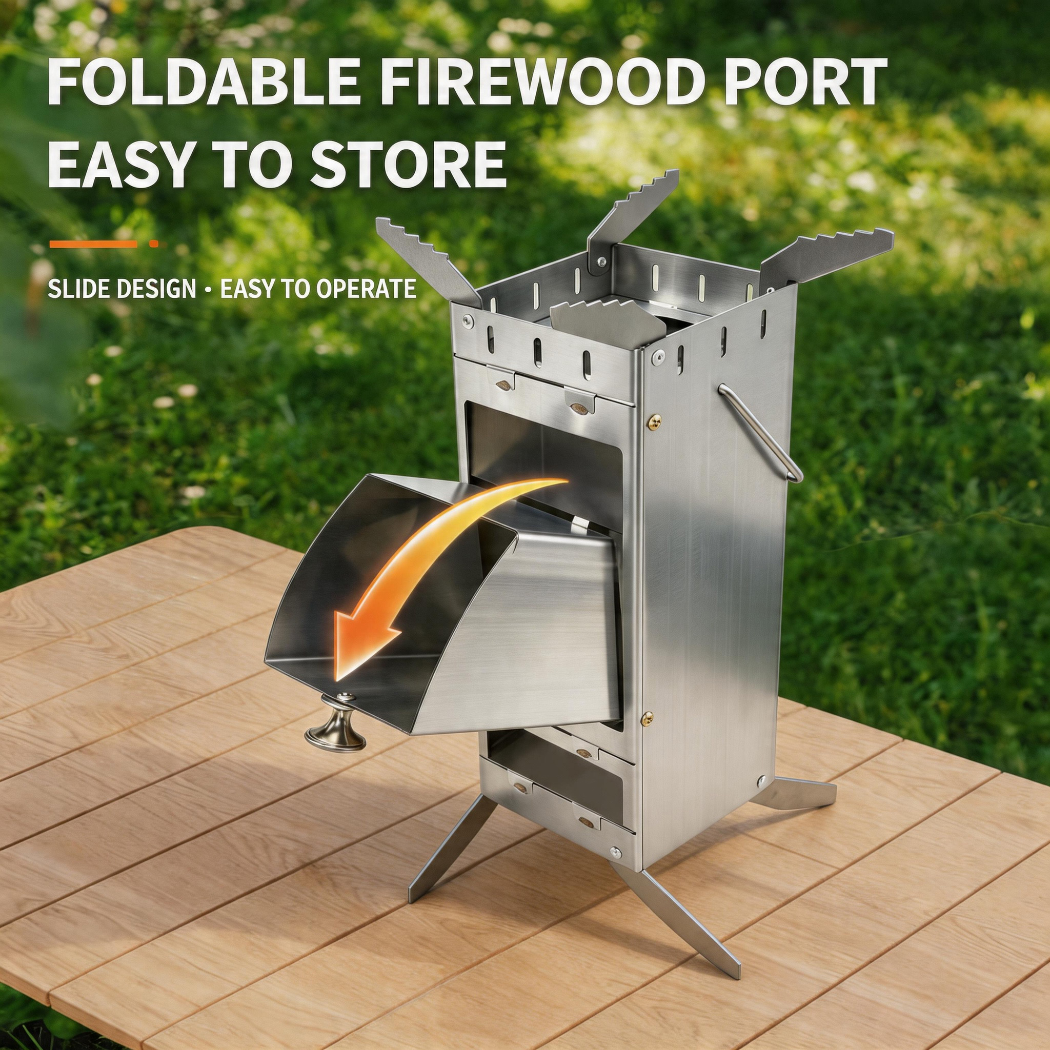 Portable Foldable Rocket Stove - مراجعة Outdoor Camping Wood Stove وسعره