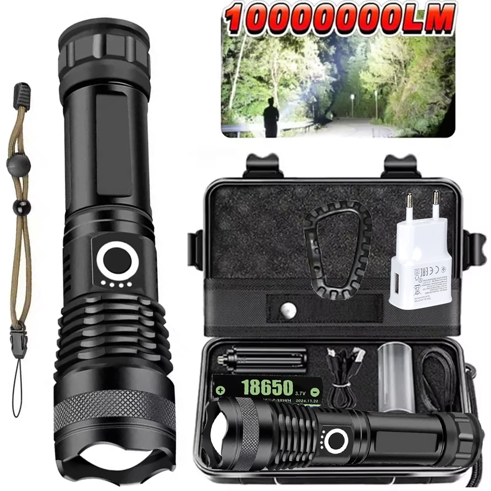 High Power LED Flashlight Rech - مراجعة Outdoor Camping Lampe وسعره