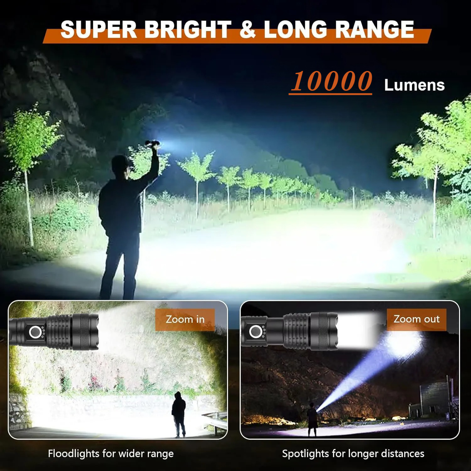 High Power LED Flashlight Rech - مراجعة Outdoor Camping Lampe وسعره