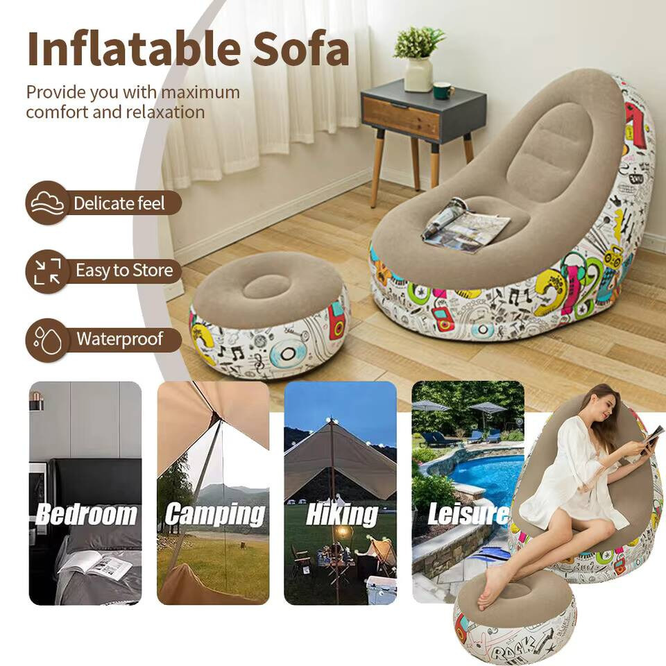 Modern Eco-flocked PVC Inflata - مراجعة Outdoor Camping Recliner وسعره