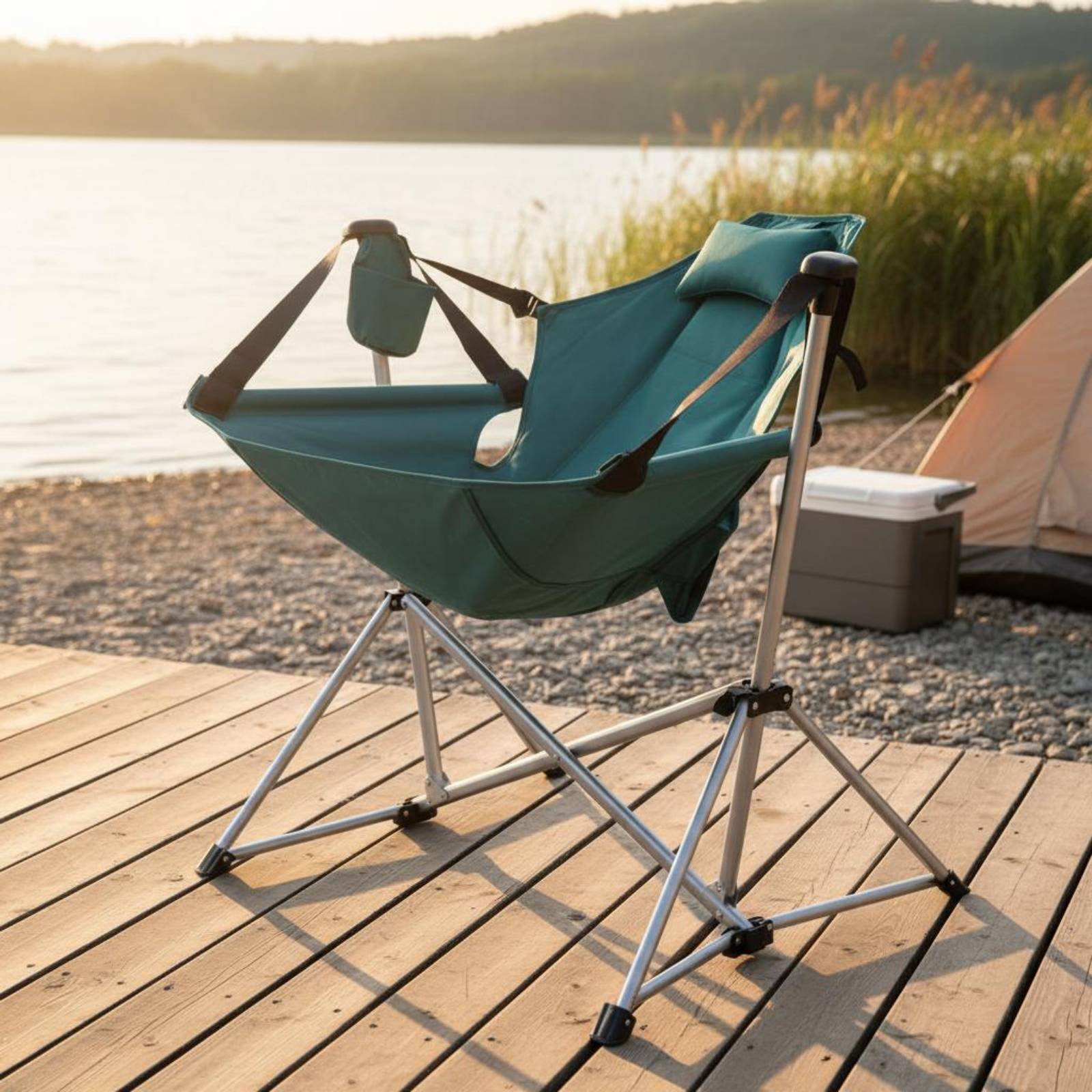 Folding Rocking Chair Foldable - مراجعة Outdoor Camping Recliner وسعره
