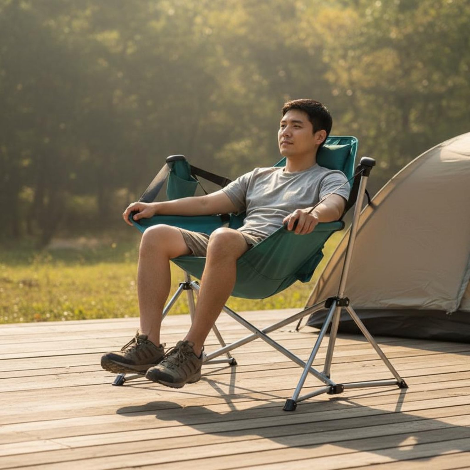 Folding Rocking Chair Foldable - مراجعة Outdoor Camping Recliner وسعره