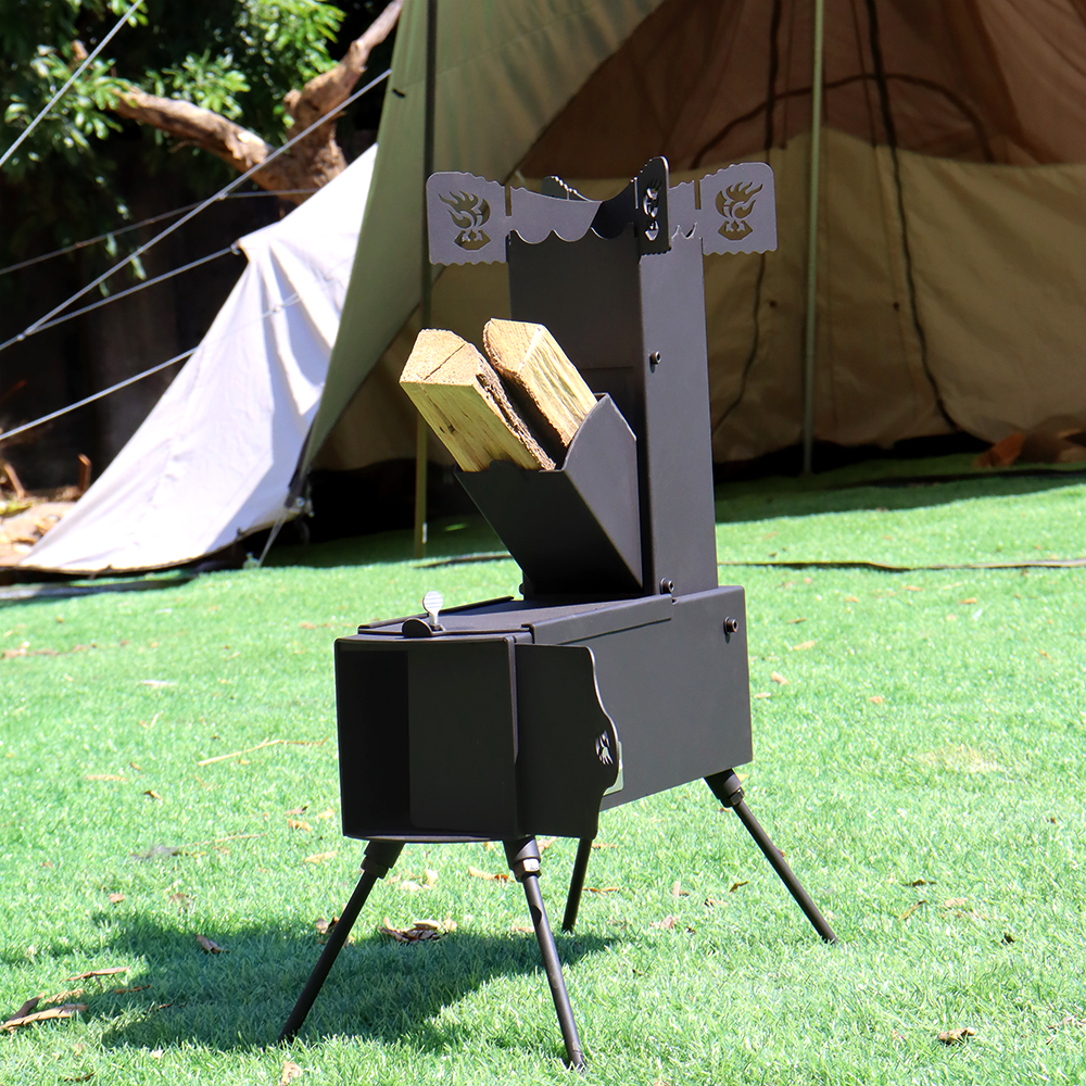 Collapsible Rocket Stove with  - مراجعة Outdoor Camping Wood Stove وسعره