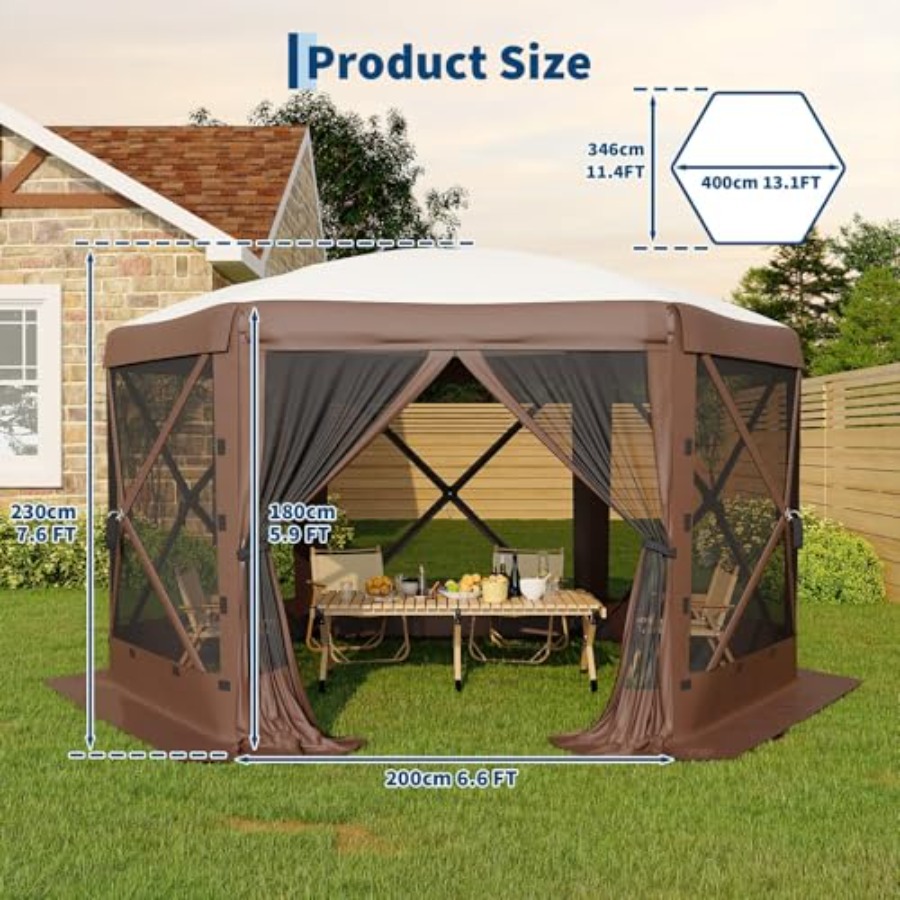 Pop-up Gazebo Screen Tent for  - مراجعة Outdoor Camping Gazebo وسعره