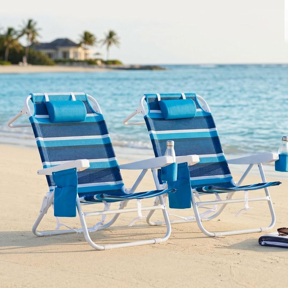 2-Piece Reclining Beach Chairs - مراجعة Outdoor Camping Recliner وسعره