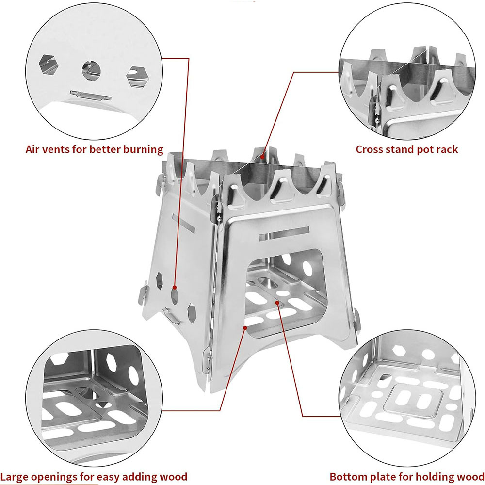Portable Camping Wood Stove wi - مراجعة Outdoor Camping Wood Stove وسعره