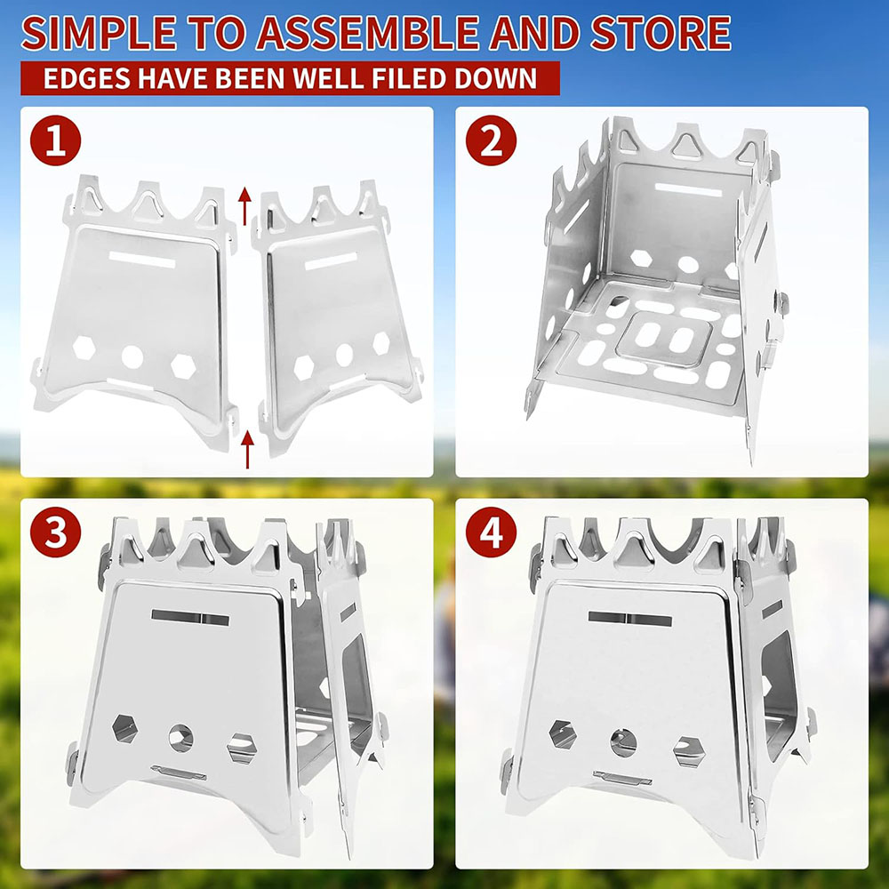 Portable Camping Wood Stove wi - مراجعة Outdoor Camping Wood Stove وسعره