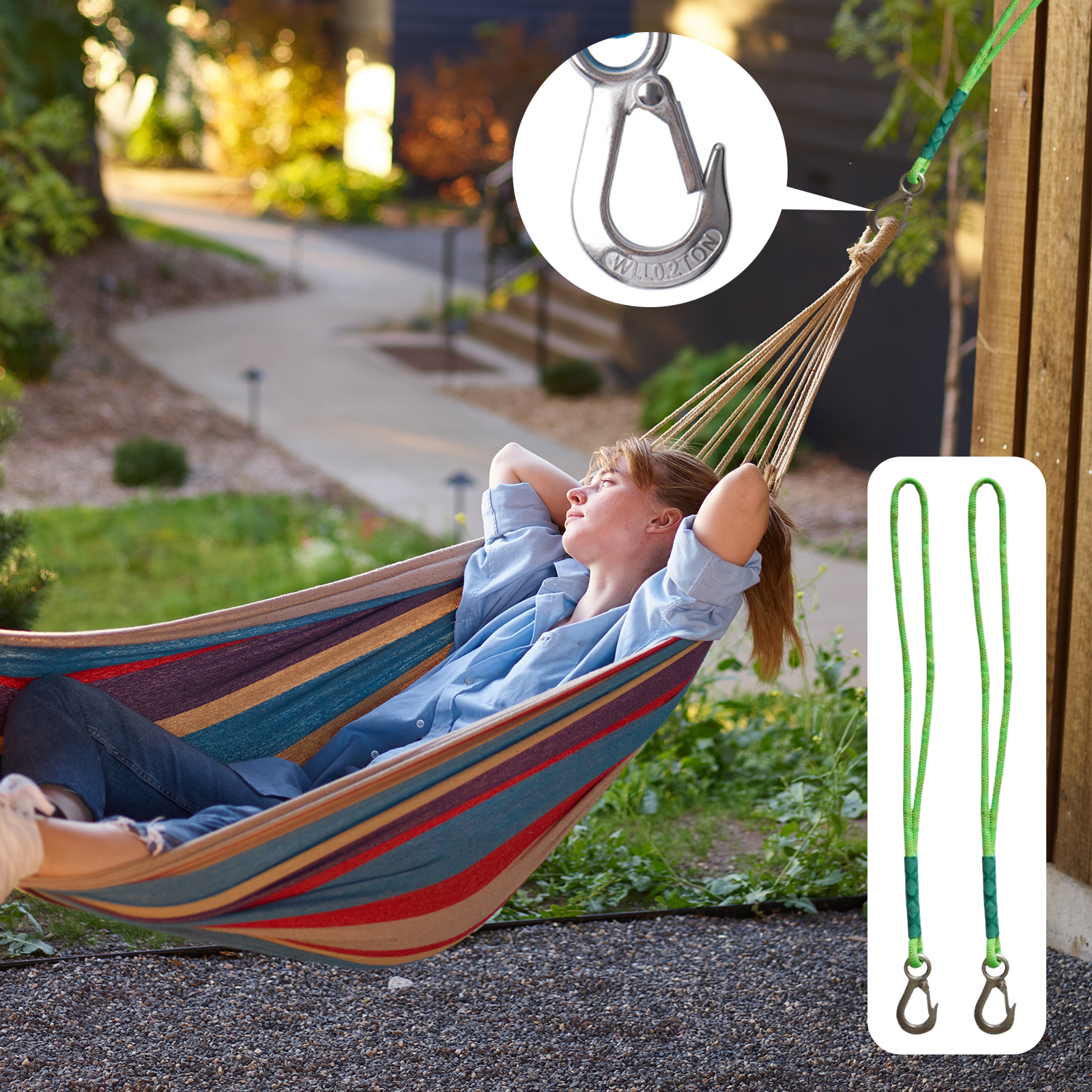 Swing Suspension Strap with He - مراجعة Camping Hammock وسعره